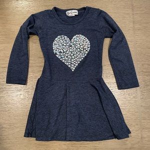 Dori creations heart long sleeved dress blue sz 4